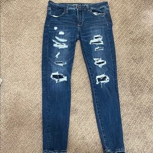 American Eagle Outfitters Women's Distressed Blue Jeans